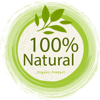 100 percent natural organic food badge